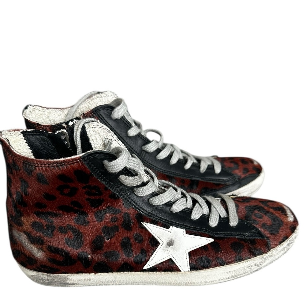 Golden Goose Leopard Print Sneakers womens 8‎